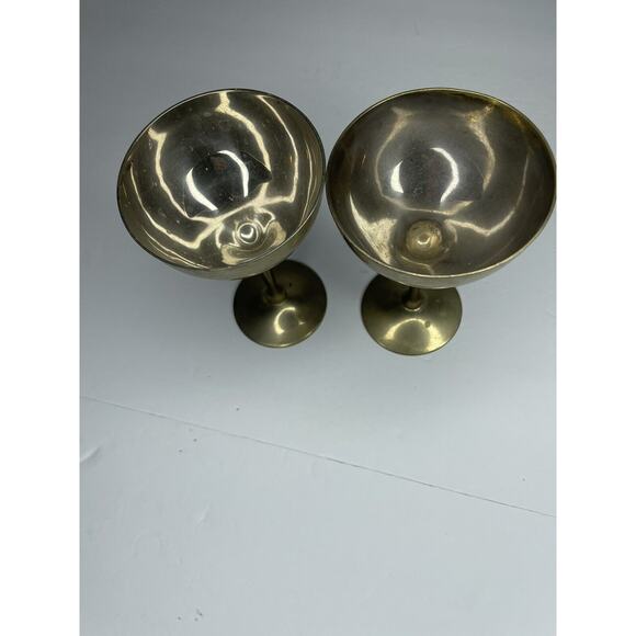 vtg silverplated champagne goblets wine glasses crown set of two - Picture 3 of 7